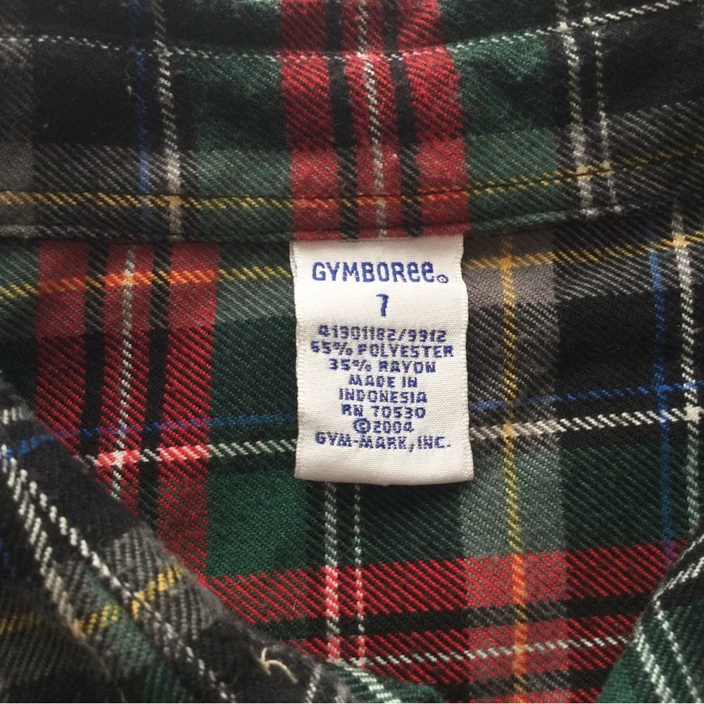 Gymboree Boys Plaid Flannel Shirt - Green/Red
